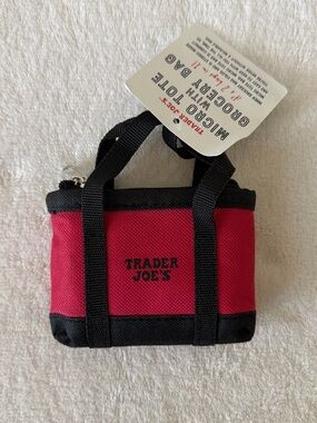 NEW Trader Joe’s Micro Tote (red and black) with Grocery bag